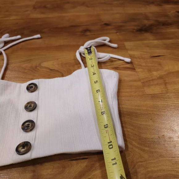 Princess Polly Women's Beige Ribbed Crop Tank Top Size 2 Y2k Barbiecore - Picture 3 of 5